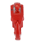Front view of 2 Ton Heavy Duty Alloy Steel Lifting Hook Weld On Anchor Hook With Protective Red Coating For Wrecker Crane And Tractor Equipment Forged Steel Construction With High Strength And 4400 Lb Working Load Limit Ideal For Heavy Lifting And Towing Applications