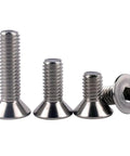 M4 X 10mm Flat Head Socket Cap Countersunk Screws DIN7991 304 Stainless Steel 18-8 Allen Hex Drive Fully Threaded Pack Of 50