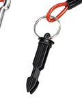 Close-up of Breakaway Cable For RV Trailers 4 Foot Or 6 Foot High Strength Flexible Towing Lanyard with black pin detail