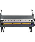 Front view of 24 Inch Box and Pan Brake for Sheet Metal Bending Industrial Hand Forming Machine with two handles and removable fingers