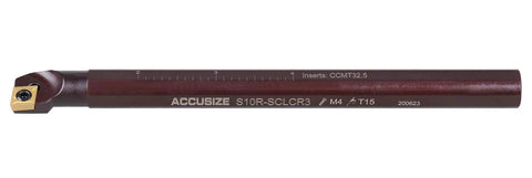 Accusize indexable turning tool with 5/8 in shank and TiN-coated carbide insert