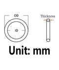 Awesome Black Nitrile O Ring Gasket Assortment Kit For Garage Hacks And Home Fixes Includes 2 Point 5 Millimeter Seals measurement diagram