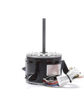Badass Direct Drive Furnace Motor One Fourth Hp With Damn Solid Four Speed Settings And Smooth Reversible Shaft For Tough Everyday Heating System Repairs And Upgrades, side view showing shaft and wiring.