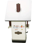 Powerful One Horsepower Oscillating Spindle Sander Featuring Rock Solid Cast Iron Table And Roomy Four Inch Dust Port For Knockout Smooth Finishes And Easy Cleanup Every Time, front view.