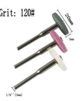 Rotary Grinding Stone Set 50 Pcs With Eighth Inch Shank Aluminum Oxide Mounted Grinding Wheels, multicolor, side view