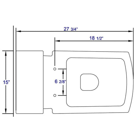 Dimensions diagram of Whisper Quiet Soft Close Toilet Seat Replacement for TB336 with Easy Glide Hinge, fits Fresca FTL2336 and Ariel TB336M.