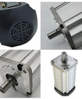 Beefy 550W Brushless DC Motor With Driver, 110-130V DC Input, showing 80mm flange and 14mm shaft from multiple angles