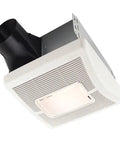 Ventilation Fan With Light For Bathroom, 70 CFM Quiet Exhaust, 2.0 Sones, Roomside Installation, White Painted Enamel Finish