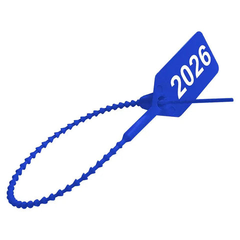 Top Notch 2026 Dated Blue Fire Extinguisher Tamper Seals UL Listed 1000 Count Pack, blue plastic safety seal for commercial use.