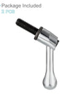 Top Shelf M10 X 25Mm Clamping Lever Handles Deliver Real Kickin Quick Release Lock Knobs With Snug Hex Socket Fit For Serious Lathe Work Classic Silver Tone 2 Piece Pack, close-up of one lever handle.