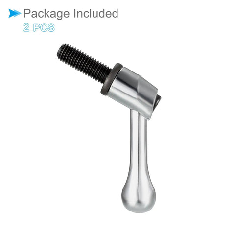 Top Shelf M10 X 25Mm Clamping Lever Handles Deliver Real Kickin Quick Release Lock Knobs With Snug Hex Socket Fit For Serious Lathe Work Classic Silver Tone 2 Piece Pack, close-up of one lever handle.