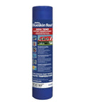 Heavy Duty High Temperature Roof Underlayment With Tough As Nails Heat Protection And Skid Resistant Blue Film For Metal Roof Projects 3Ft X 65Ft Self Adhering Membrane Roll in blue packaging.