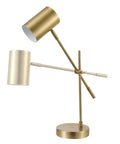 Desk Lamp In Matte Brass Finish With Adjustable Height And Balance Arm Inline Rocker Switch Sleek Modern Vibe Accent Lighting