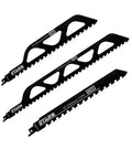 Beefy Tungsten Carbide Reciprocating Saw Blades For Demolition And Masonry, Cut Porous Concrete, Bricks, Fiber Cement And Wood, Long Lasting Durability 3-Piece Set displayed