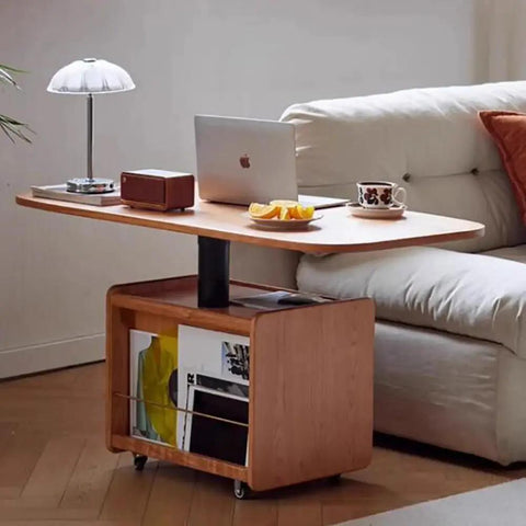 Heavy Duty Pneumatic Vertical Lifter With Wire Control Buttons And Adjustable Push Rod Lift Thickened Steel Construction For Rock Solid Load Capacity That Makes Everyday Setup A Total Breeze in a modern workspace with laptop and decor.