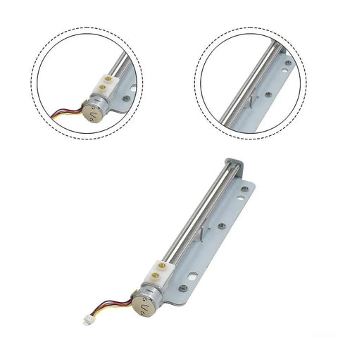 Killer Linear Stepper Motor Actuator With Integrated Metal Slide Table Featuring Slick 15 Mm Step Accuracy And Hella Smooth 123 Mm Travel For Top Notch Cnc Automation And Tight Position Control Projects, showing actuator with metal rail.