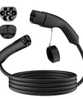 Heavy Duty EV Charging Extension Cord With Silver Plated Terminals For Quick No Sweat Home Top Ups And Smooth Highway Getaways 7Kw 32A 5M Type2 Cable, black cable and connectors