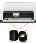 Kimalab rubber wheel replacement set (pack of 4) for Cricut Maker; front view with inset wheel close-ups