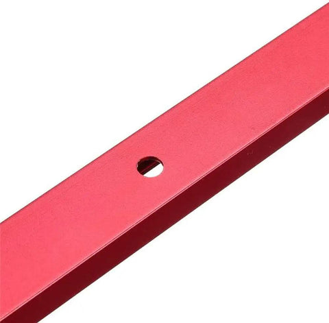 Pro Grade Heavy Duty Aluminum T Slot Track For Woodworking Jig Fixture 19x9.5mm Miter Track red close-up with hole