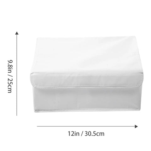 Premium Collapsible Oxford Cloth Drawer Organizer With Lid For Underwear Bras And Bathing Suits 12in x 9.8in white storage box