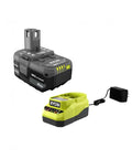 Heavy Duty 18V Cordless Drill Impact Driver Combo Kit With 4Ah Battery Charger, includes battery with LED gauge and charger.
