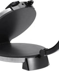 12 Inch Electric Tortilla Press And Roti Maker Adjustable Heat Control Double Sided Heating Indicator Lights Automatic Non Stick Griddle in open position