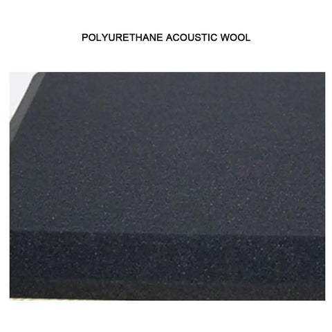 High Density Sound Proof Foam Panels 12 Pack Acoustic Wall Tiles Fire Retardant Sound Deadening Boards Banish Room Echoes Smooth Out Home Studio Space Dark Red, showing black polyurethane acoustic wool.