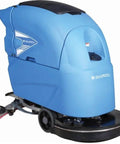 Front view of Pro Grade Auto Walk-Behind Floor Scrubber With 20 Inch Cleaning Path, Cleans Fast With Up To 22,000 Sq Ft Per Hour, Dual 12V Batteries.