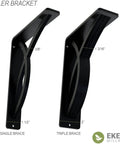 Miller Powder Coated Black Two Piece Millwork Kit One And A Half Inch Wide By Ten Inch Deep By Twelve Inch High Cabinet Trim And Accent Molding For Shelves And Doors Easy Install For DIY Projects with single and triple brace view.