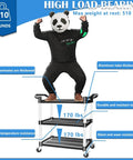 Person standing on Heavy Duty 510 Lb Capacity Utility Cart With Locking Wheels AQNIEGEP, showcasing strength and durability