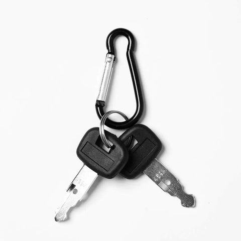 Two Pack Keys For M Series Mini Excavator Replacement Key Set 459A Fits RC41153933 RC4615393, OEM-like keys with black handles and ring