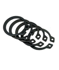 Top Shelf C Type Outside Retaining Rings For Shafts M12 Snap Ring Clips 50 Pieces in black, showing various sizes and angles.