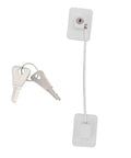Fridge Lock With No Drill Adhesive Install, Kidproof White ABS And Stainless Steel Refrigerator Lock With 2 Keys