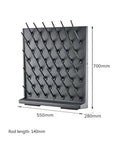 52 Peg Wall Mounted Lab Glassware Drying Rack Sturdy PP Design Adjustable Desktop Drainage Station dimensions 700mm x 550mm