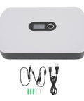 Slick 8800 Mah Ups Power Supply With Bright Lcd Screen And Smart Voltage Tuning, compact design with accessories and display.