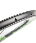 Close-up of 50mm Carbon Road Wheelset 700C Clincher With 23mm Inner Width, Toray T700 Carbon Fiber, showing rim details and holes.