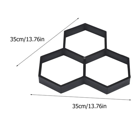 Hexagon Concrete Molds For DIY Garden Walkways Reusable Paver Molds For Concrete Stepping Stone Pavement Kits 35x35cm Mode 4