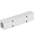 Heavy Duty Aluminum Pneumatic Manifold Block With G1/2 Inlet And G1/4 Outlet, shown in a sturdy aluminum construction