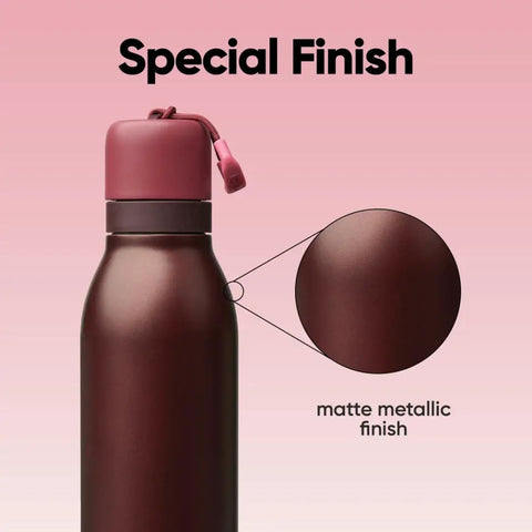 FreeSip Twist Insulated Stainless Steel Water Bottle With Straw For Sports And Travel No Brainer Double Wall 24 Oz Black Cherry