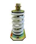 Heavy Duty Steel Spring Mount Isolators Serve Up Killer Vibration Damping For Rugged Gear With 2755 Pound Capacity Plus One Inch Deflection Fully Height Adjustable Zinc Coated Kit Pack Of Four Units To Handle Every Jaw Dropping Tremor - Close-up view of a spring mount isolator.