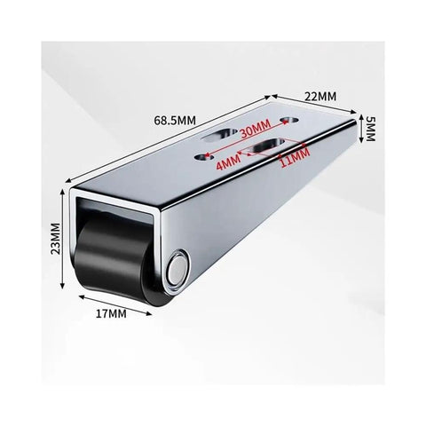 Heavy Duty 2 Pack Low Profile Anti Sag Gate Support Rollers With Sealed Ball Bearings detailed dimensions 68.5MM x 22MM x 23MM.