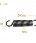 Rock Solid Heavy Duty Extension Spring Forged From Premium Spring Steel For Superior Tensile Strength And Reliable Elasticity Ideal For Auto Fixes And Diy Builds Featuring Five Mm Wire Diameter Thirty Two Mm Outer Size And Five Hundred Mm Length with double hooks.