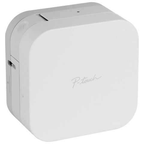 Total Game Changing Smartphone Color Label Maker Featuring Bluetooth Wireless Sync Plays Nice With Any iPhone Or Android Device And Prints Dead Simple Custom Stickers Plus Bold Graphic Tags Directly From Your Pocket Sized Screen, compact white design.