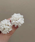 Y2K Vibe Vintage Pearl Bead Cluster Stud Earrings For Women White Boho Chic Jewelry Lightweight Comfort Perfect Everyday Glam Hypoallergenic Post Subtle Shine For Any Outfit, 1.18in