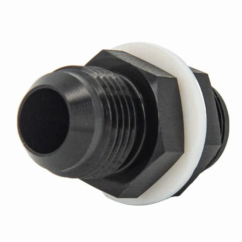6AN To 6AN Male Flare Straight Fuel Line Bulkhead Fittings Aluminum Black Two Pack For High Pressure Fuel Lines, precise threads