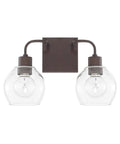Tanner Urban Industrial Clear Glass Bathroom Vanity Wall Light Two Light Matte Black Finish 10 Inch High By 15 Inch Wide G25