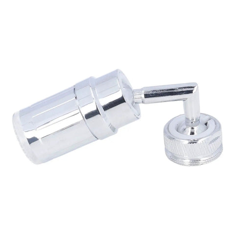 Maqulae LED Water Faucet with Temperature Control, 3/4in External Thread in chrome finish, angled design for installation.