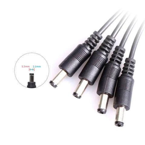 Knockout Heavy Duty Dc 5.5X2.1Mm Power Extension Cord Plug And Play Ac Adapter Splitter Cable With Rugged Pvc Jacket, connectors