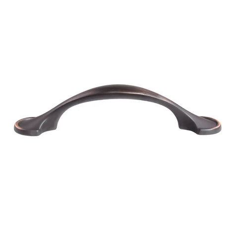 Oil Rubbed Bronze Rounded Foot Cabinet Pulls 4.63 Inches Long With 3 Inch Center, 1 Inch Projection, side view handle