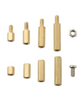 120 Piece M3 Brass Hex Standoff Spacer Kit With Stainless Steel Screws And Nuts For Motherboard PCB Electronics Projects Includes Assorted Lengths And Organized Storage Box Silver And Gold Built For Board Builders And Gear Nerds. Brass hex standoffs and screws set